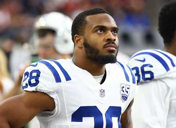 Indianapolis Colts cornerback Chris Milton (28)) against the Houston Texans during the AFC Wild Card at NRG Stadium.